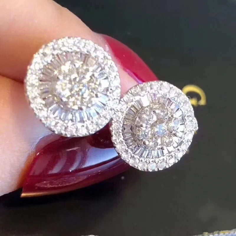 18K Gold Lab Moissanite Stud Earring Real 925 Sterling Silver Jewelry Engagement Wedding Earrings for Women Bridal Party Gift