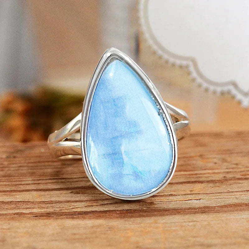 European and American Irregular Triangular Geometric Ring New Imitation Marble Retro Elegant Design Matching Accessories