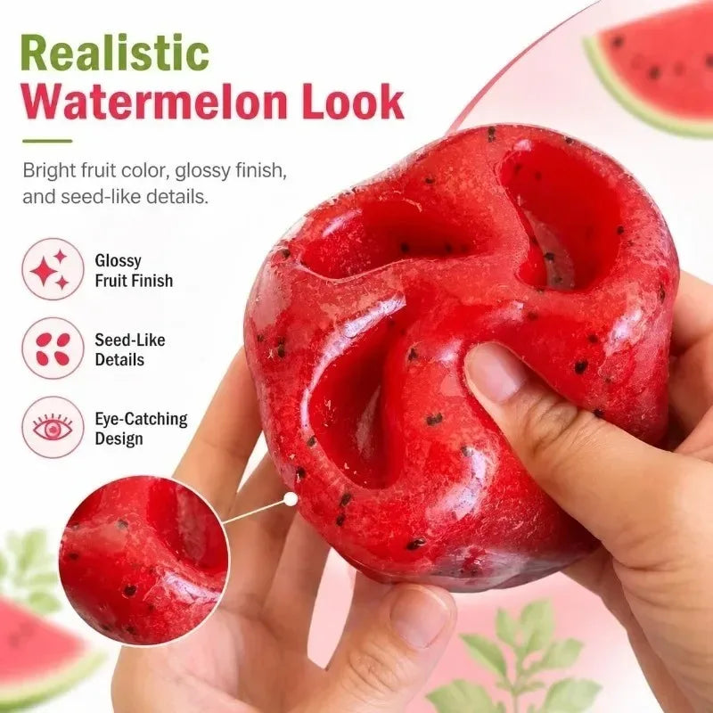 Slushy Watermelon Squishy, Slushie Squishy Watermelon with Slush Inside, Fruit Slush Stress Ball for Adults