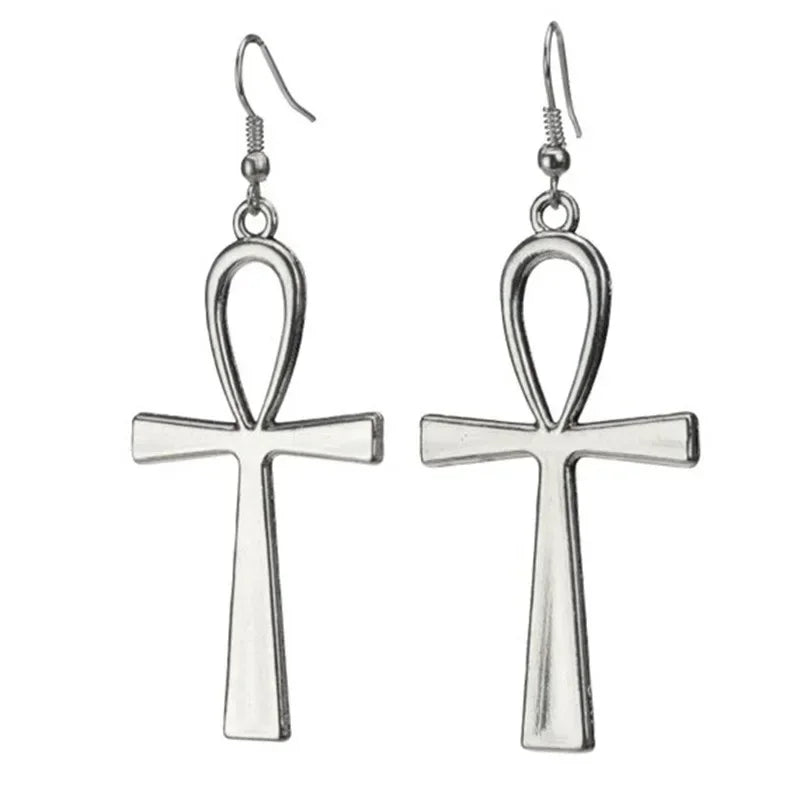Egyptian Ankh Cross Ankh Earrings Life Symbol for Women, Lightweight Tassel Dangle Style, Daily Party Vacation Date Weekend