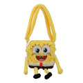 Cute SpongeBob Plush Bag - Portable Crossbody Purse for Travel & Daily Use, Cartoon Design, Great Gift for Girls & Anime Lovers