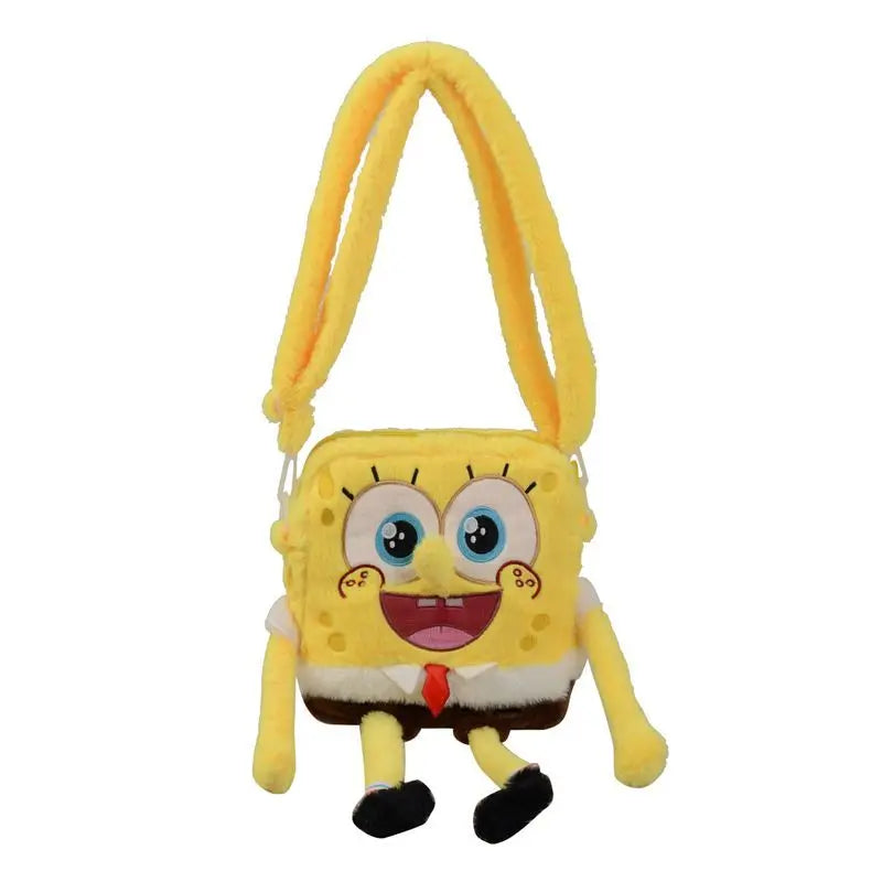 Cute SpongeBob Plush Bag - Portable Crossbody Purse for Travel & Daily Use, Cartoon Design, Great Gift for Girls & Anime Lovers