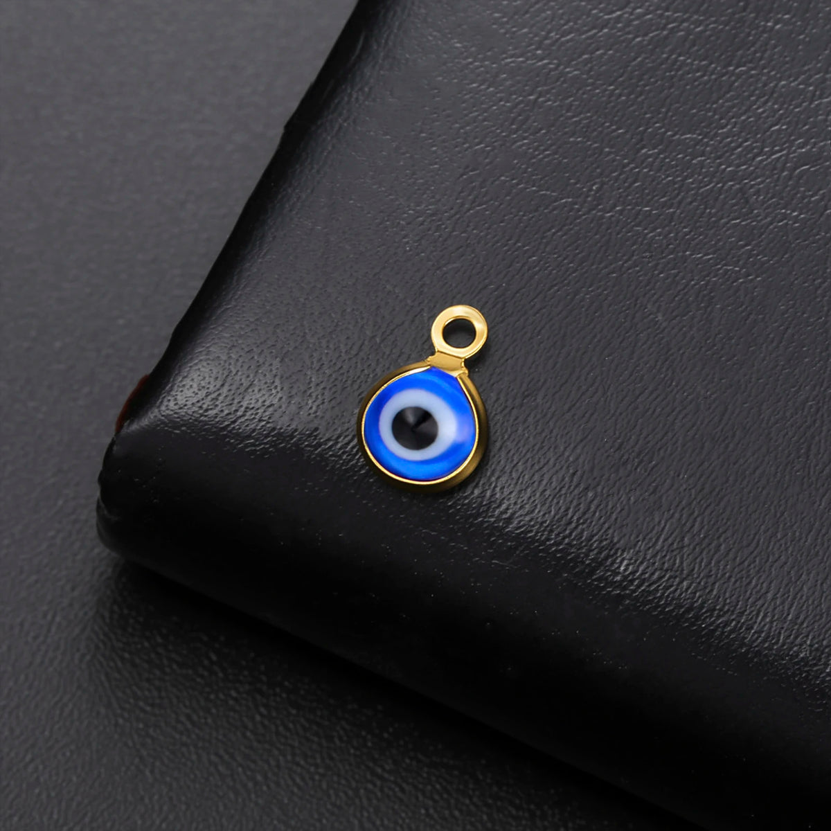 5PCS Stainless Steel Evil Eye Charm Dainty Turkish Eye Pendant for Necklaces Bracelets DIY Protective Accessories