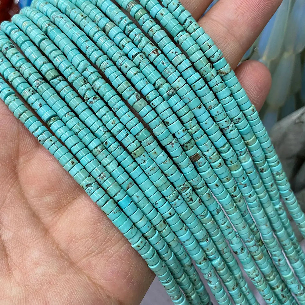 2 3 4MM Natural Blue Turquoises Smooth Loose Round Stone Beads For Jewelry Making DIY Bracelet Earrings Necklace Accessories