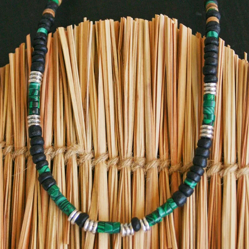 Men's Necklace Tiger Eye Onyx Boho Long Adjustable Protection Yoga Mala Gemstone Hematite Beaded Necklace