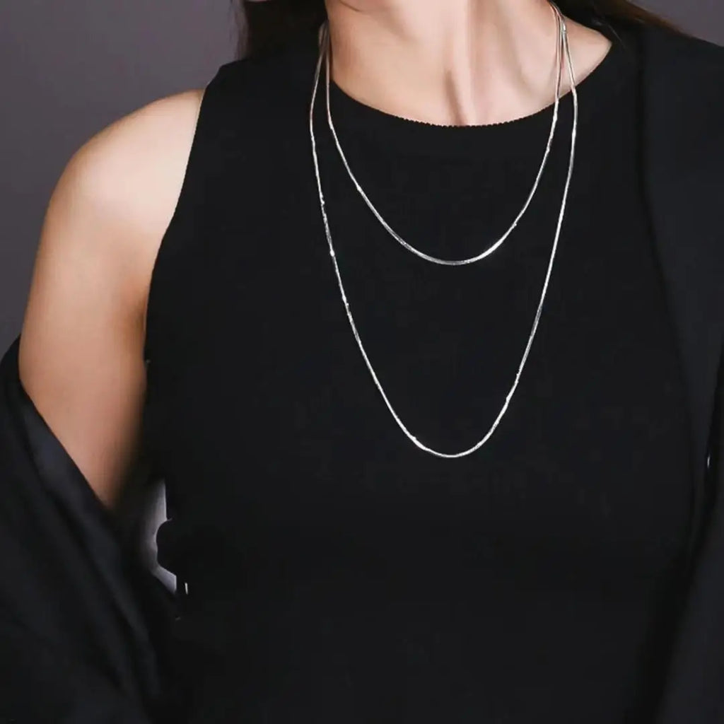 316L stainless steel jewelry necklace thick snake bone chain double necklace statement necklace female necklace chain wholesale